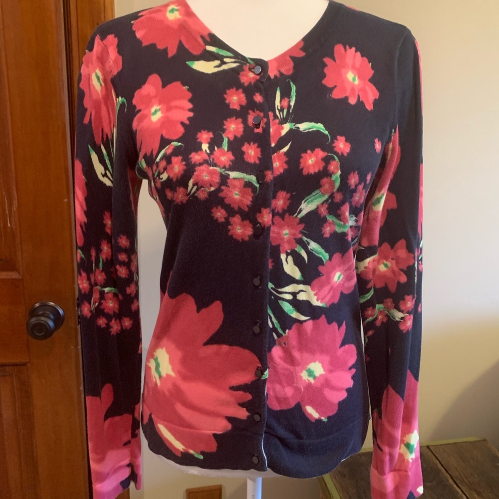 Floral Button-Down Cardigan